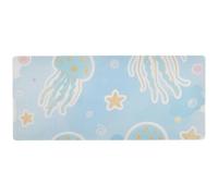 Cute Blue Jellyfish smooth mouse pad for gaming for desk top washable mouse mat gaming 31.5 x 11.8in