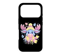 Cute Blue Moose Winter Portrait Whimsical Animal Graphic Case for iPhone 17 Pro