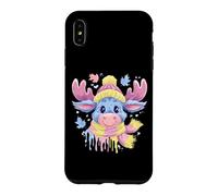 Cute Blue Moose Winter Portrait Whimsical Animal Graphic Case for iPhone XS Max