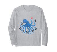 Cute Blue Octopus Friend with Heart Ocean Scuba Diver Surfer Long Sleeve T-Shirt