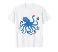 Cute Blue Octopus Friend with Heart Ocean Scuba Diver Surfer T-Shirt