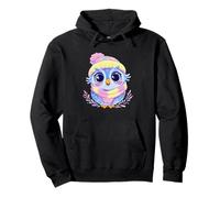 Cute Blue Owl Winter Portrait Colorful Bird Graphic Baby Pullover Hoodie