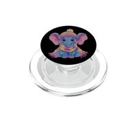 Cute Blue Pig Floral Portrait Farm Graphic Pink Glasses PopSockets PopGrip for MagSafe