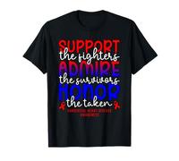 Cute Blue Red Congenital Heart Disease Awareness T-Shirt