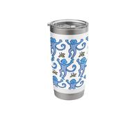Cute Blue Roller Monkey Funny Monkey Pattern Roller Monkey Stainless Steel Insulated Tumbler