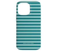 Cute Blue Teal Green Minimalist Horizontal Striped Pattern Case for iPhone 14 Pro Max
