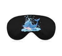 Cute Blue Whale Sleep Eye Mask Light Blocking Eye Cover Blindfold with Adjustable Strap for Women and Men