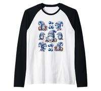 Cute Blueberry Summer Gnome For Women Who Love Blueberries Raglan Baseball Tee