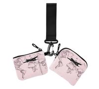 Cute Blush Travel Map Airplane Adventure Seekers Women's Coin Pouches Card