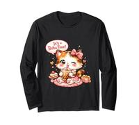 Cute Boba Cat Kawaii Bubble Tea Kitten It's Boba Time Long Sleeve T-Shirt