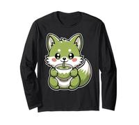 Cute Boba Fox Drinking Bubble Tea Kawaii Anime Long Sleeve T-Shirt