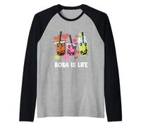 Cute Boba is Life Bubble Tea BES-teas Kawaii Raglan Baseball Tee