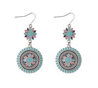 Cute Bohemian Daisy Earrings For Girls, Thai Holiday Style Round Flower(Green 2)