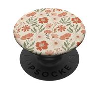 Cute Boho Wildflower Meadow Repeat Floral Botanical Doodle PopSockets Adhesive PopGrip