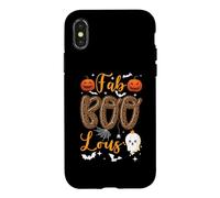 Cute Boo Ghost Halloween Fab Boo Lous Leopard Spooky Pumpkin Case for iPhone X/XS