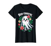 Cute Boo-tanical Floral Ghost Art for Halloween Women Girls T-Shirt