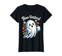 Cute Boo-tanical Floral Ghost Art for Halloween Women Girls T-Shirt