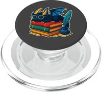 Cute Book Dragon with Glasses Reading Library Quill PopSockets PopGrip for MagSafe