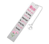 Cute Bookmark for Mother, Stainless Steel Love Funny Bookmark with Heart Shape Chain Best Gifts for Mom Reading Gifts Show Your Love and Gratitude (Style 2)