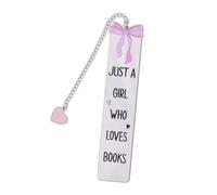 Cute Bookmarks for Girls Pink Bow Book Marks for Reading Women Students Book Lovers Bookish Bookworm Christmas Birthday Gift Just A Girl Who Loves Books Bookmark Accessories