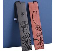 Cute Bookmarks for Women, Pretty Flower Bookmarks Rose Wooden Book Markers for Women, Bookish Gifts (Rose)