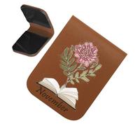 Cute Bookmarks - PU Leather Bookmark with Vintage Look and Floral Pattern, Magnetic Cute Bookmarks - For Children, Adults & Teenagers, For Office, School, Study &