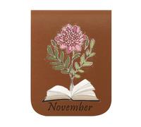 Cute Bookmarks - PU Leather Retro Page Clip, Elegant Floral Design, Slim Reading Accessory | Stylish Marker for Women, Teachers, Journals, Planners, Study Use