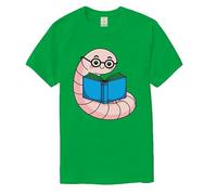 Cute Bookworm Caterpillar T Shirt for Kids and Adults World Book Day Reading Learning Design Green
