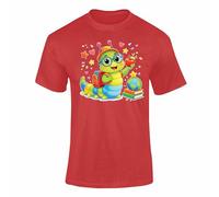 Cute Bookworm Caterpillar T Shirt for Kids and Adults World Book Day Reading Learning Design Red 5-6 Years Style 1