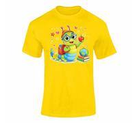 Cute Bookworm Caterpillar T Shirt for Kids and Adults World Book Day Reading Learning Design Yellow 9-11 Years Style 1