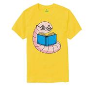 Cute Bookworm Caterpillar T Shirt for Kids and Adults World Book Day Reading Learning Design Yellow