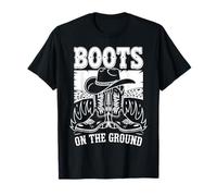 Cute Boots On The Ground Cowboy Hat Rodeo Boots T-Shirt