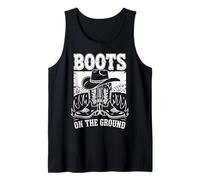 Cute Boots On The Ground Cowboy Hat Rodeo Boots Tank Top