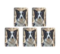 Cute Border Collie Car Air Freshener Hanging Incense Chips 5 Pack Automotive Scented Hanging Sheets for Car Home Auto Interior Decor Square,gray-style
