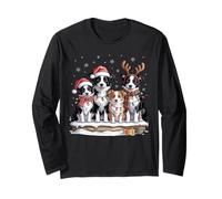 Cute Border Collie Christmas Puppies Dog Lovers Holiday Long Sleeve T-Shirt
