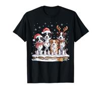 Cute Border Collie Christmas Puppies Dog Lovers Holiday T-Shirt