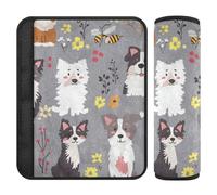 Cute Border Collie Dogs Grey 2 Pack car Accessories Seatbelt Covers Protects Your Neck and Shoulders for Airplane forro para cinturon de seguridad