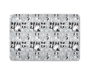 Cute Border Collie Dogs Grey Extra Large Resuable Diaper Mats Soft Absorbent Pee Pads for Bed Slip-Resistant Cradle Mattress for Infant Baby, 52" L x 34" W