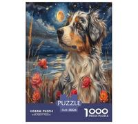 Cute Border Collie Jigsaw Puzzles Puzzle for Adults Kids. 1000 Pieces Whimsical Challenge Toy Educational Games Home Decoration for Adults& Kids Age 14 Years Up 38x26cm/1000pcs