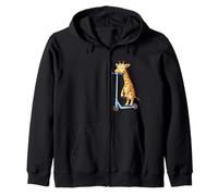 Cute Bored Giraffe on Scooter Friendship Fun Zip Hoodie