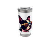 Cute Boston Terrier 80s Style Sunglasses Stainless Steel Insulated Tumbler