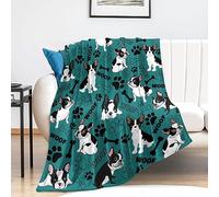 Cute Boston Terrier Blanket Soft Cozy Flannel Boston Terrier Throw Blankets Bedding Decor for Kids Adults Boston Dog Lover Gifts 50"x40"