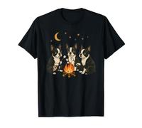 Cute Boston Terrier Campfire Camping T-Shirt