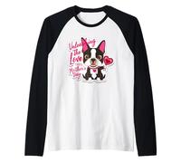 Cute Boston Terrier Dog Mom Mother's Day Love Raglan Baseball Tee