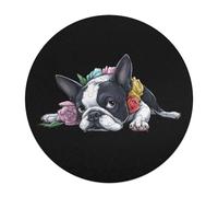 Cute Boston Terrier Dog Puzzle for Adults 120 PCS Round Funny Jigsaw Puzzles Decoration