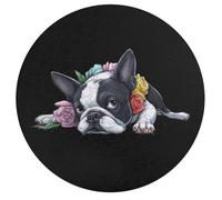 Cute Boston Terrier Dog Puzzle for Adults 195 PCS Round Funny Jigsaw Puzzles Decoration