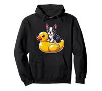 Cute Boston Terrier Dog Rubber Duck Pullover Hoodie