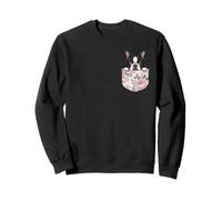 Cute Boston Terrier Floral Pocket Puppy Dog Lover Vintage Sweatshirt