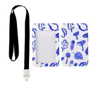 Cute Botanical ID Card Holder with Black Lanyard, Swipe Card Holder, Vertical Cards Protector for Work, Vertical Name Badges Protector for Paramedic, Nurse Essentials Work Delivery Driver Accessories