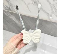 Cute Bow Ceramic Toothbrush Holder | Multi - Use Organizer for Bathroom Countertop & Home Office Decor